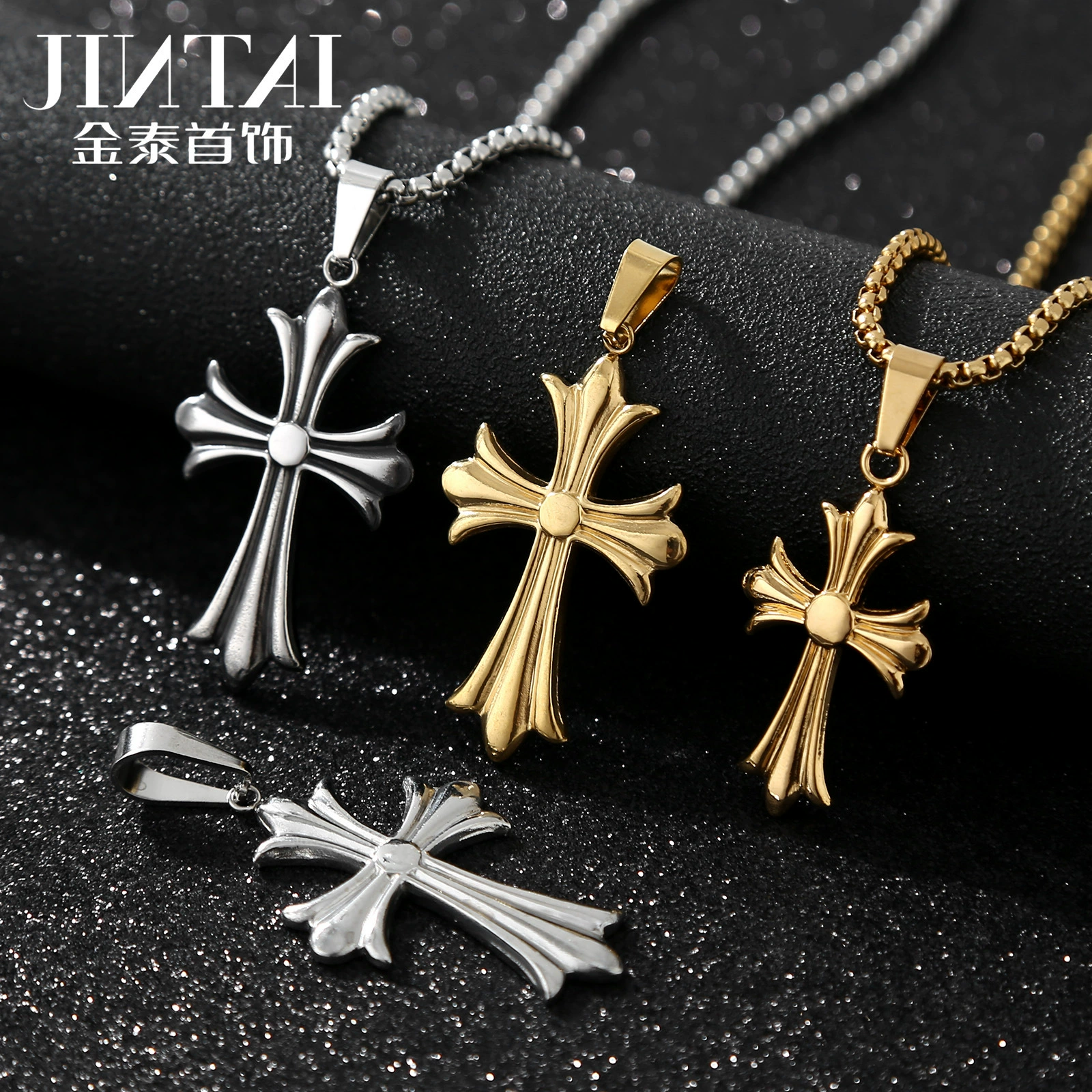 Подвеска Jintai из нержавеющей стали, маленькая/средняя/миниатюрная, цепочка 3 мм 55 см