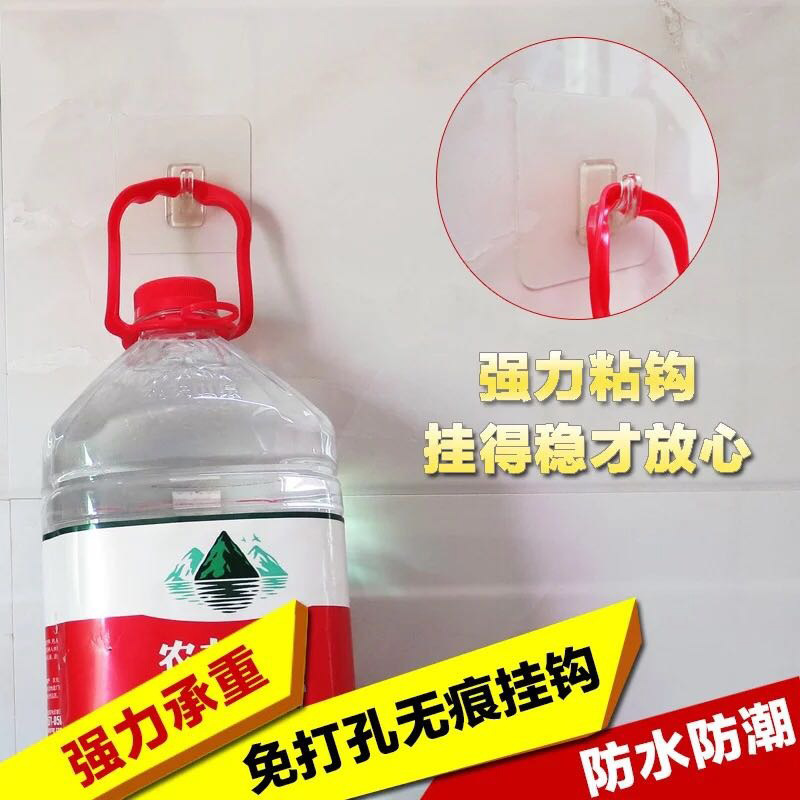 Gancho de cocina para el hogar transparente sin perforaciones gancho de lechón de carga sin costura pegar gancho pegajoso de pared gancho de pegamento fuerte