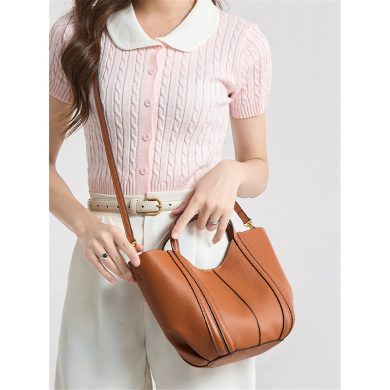 Women's Shoulder Bag Mini Casual Tote With Decorative Stitching_voghion.com