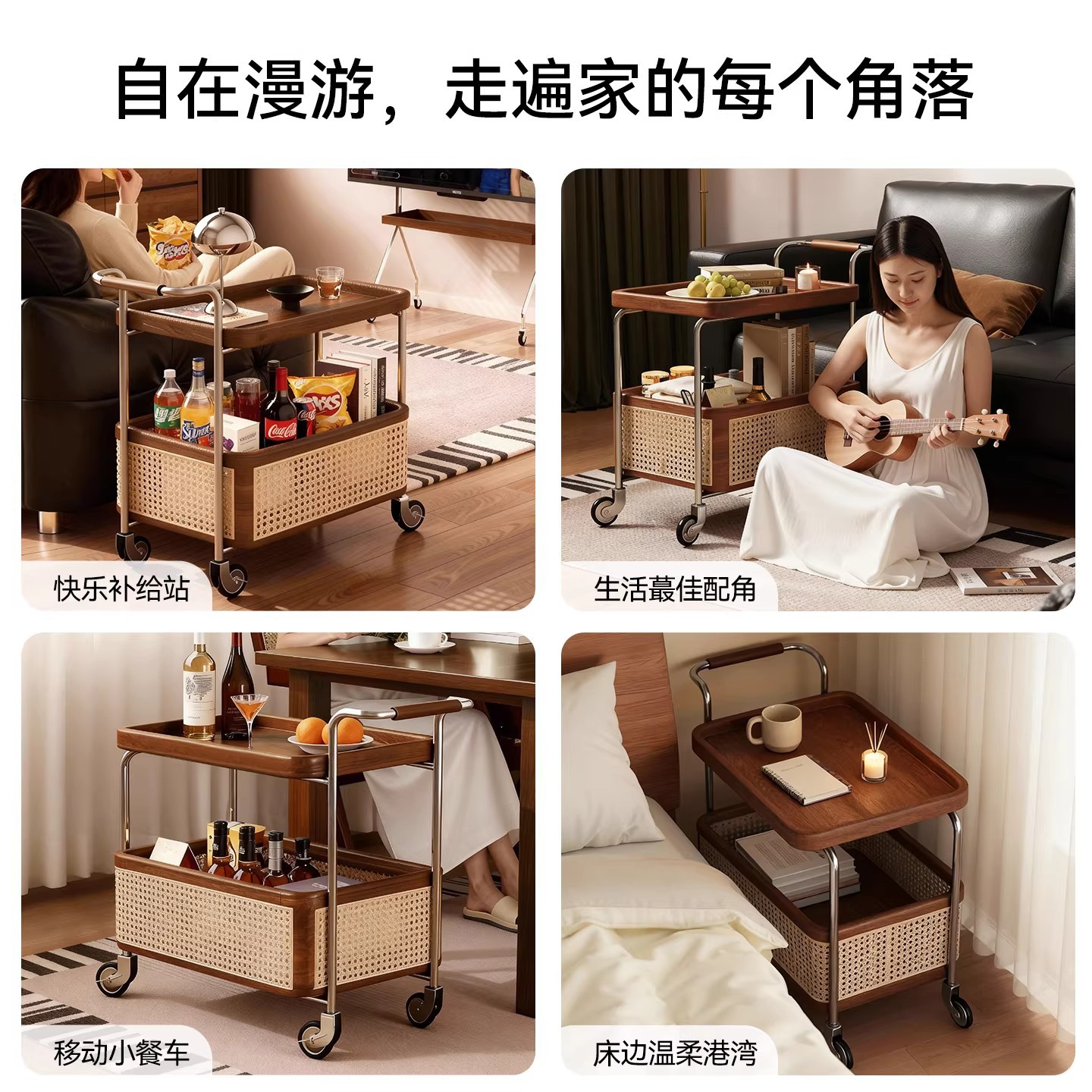Cama de lado pequeño lado móvil dormitorio pequeño estilo medieval casa de madera sólida mesilla de cama red