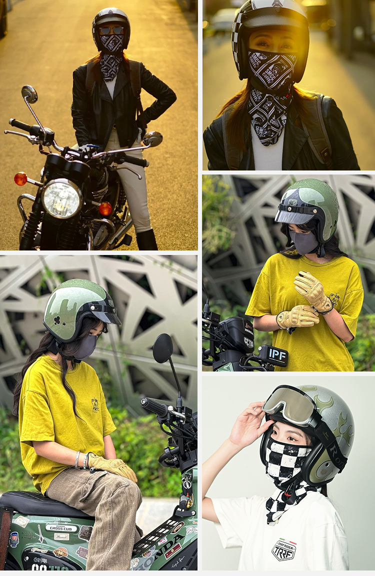 Italian TRRF Retro Half Helmet Carbon Fiber Motorcycle Helmet