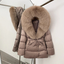 2025新款狐狸大毛领高端加厚羽绒服女中长款气质收腰显瘦皮草外套