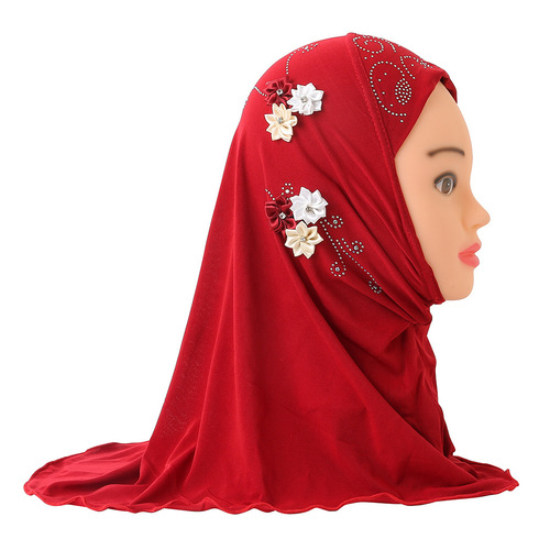 Cross-border beautiful 2 to 6 year old girl headscarf Arabic hat six flowers girl covering head H075