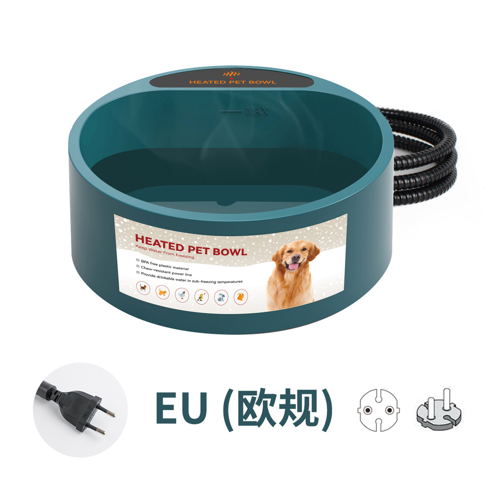 Suministros para mascotas Tazón de calefacción Tazón de comida para gatos y perros Tazón de agua de aislamiento automático interior al aire libre Tazón de agua para pájaros Bebederos Ventas directas de fábrica