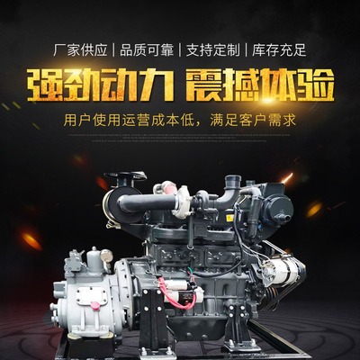 潍坊R4105船用100马力柴油机4108船用110马力发动机带挂机齿轮箱
