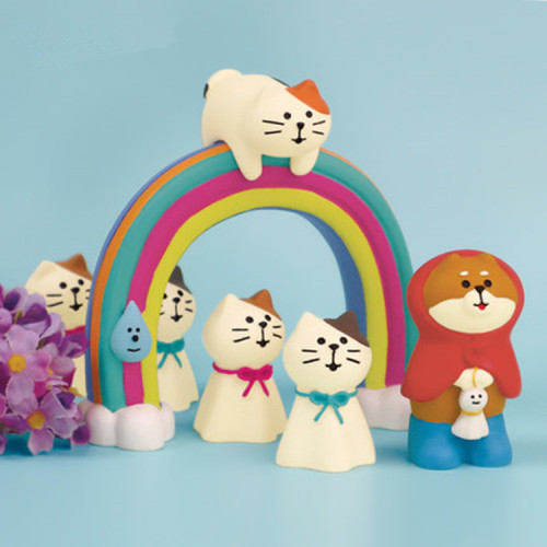 Japanese groceries Zakka summer rainy season series cute butterfly cat trendy miniature INS resin cat ornaments