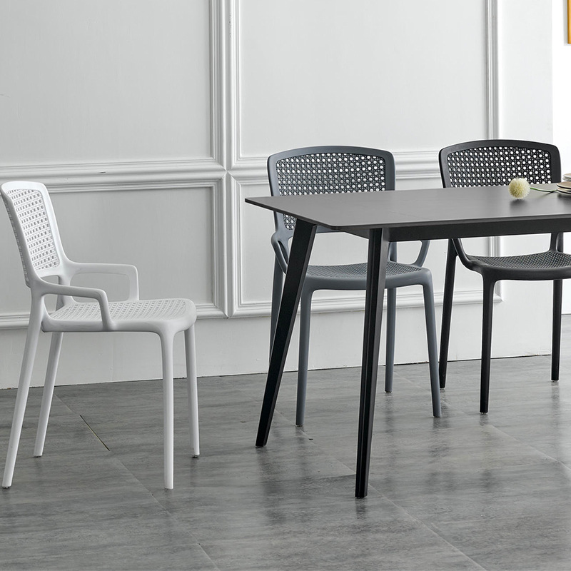 Nordic Plastic Chair Backrest Modern Simple Armchair Household Economical Casual Outdoor Thickened Adult Dining Chair