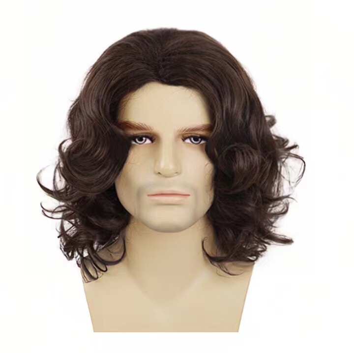 2023 new men's wig mid-length curly hair high temperature silk men's mid-length curly hair in stock anime men's hair cos 2023 new men's wig mid-length curly hair high temperature silk men's mid-length curly hair in stock anime men's hair cos