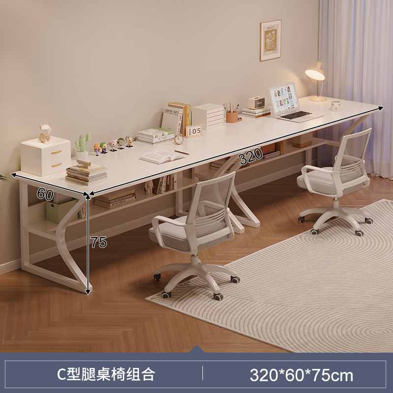 Mesa de computadora de dos personas mesa de escritorio para estudiantes de estudio en el hogar escritorio de dormitorio pequeño escritorio escritorio minimalista escritorio de oficina blanco