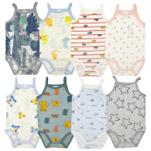 外贸夏季6-24个月大码婴儿连体衫男女宝宝可爱吊带三角包屁衣爬服