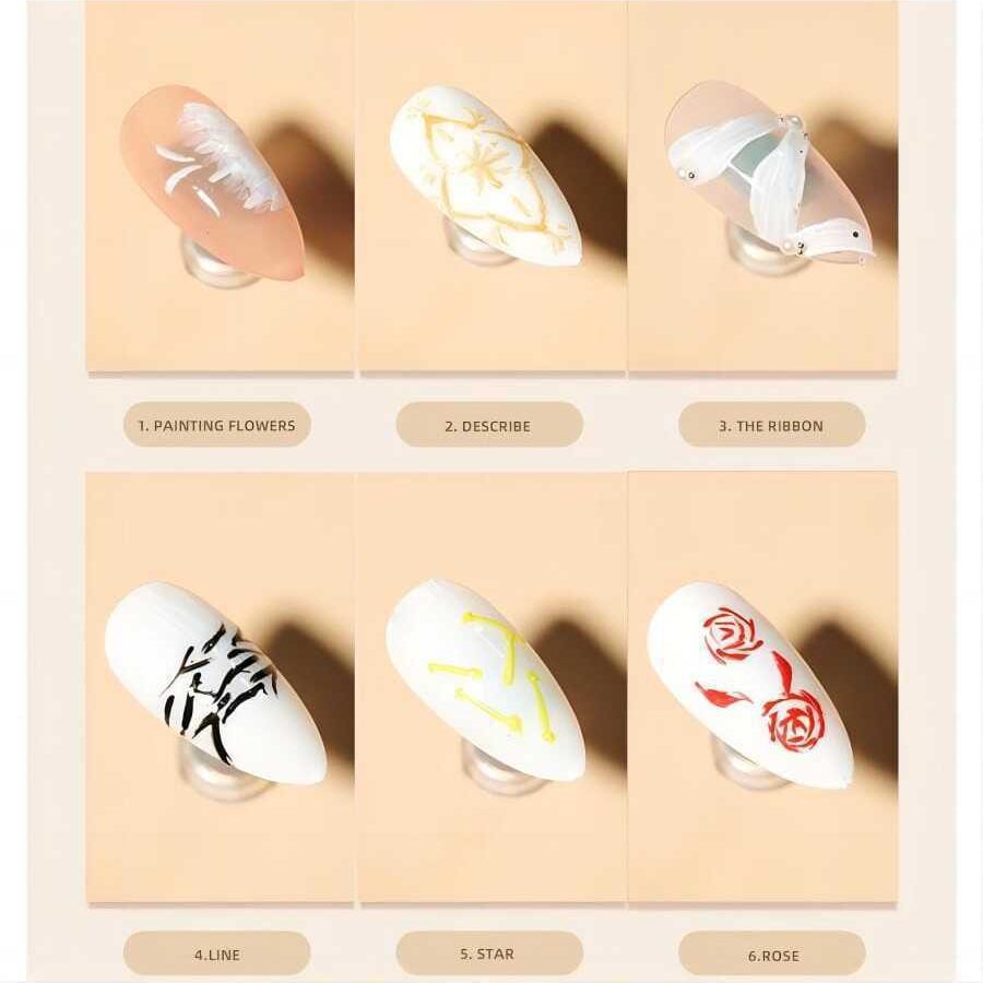 Fototerapia de uñas japonés enlatado de uñas pegamento pintura pegamento micro-tallado pegamento de uñas 6-color transfronterizo fábrica al por mayor