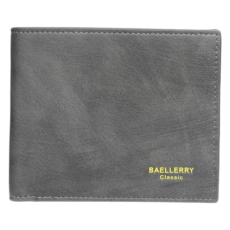 baellerry Men's Short Wallet Multi-Card Two-Fold Leather Coin Purse Horizontal Fashion Wallet Bag Card Bag