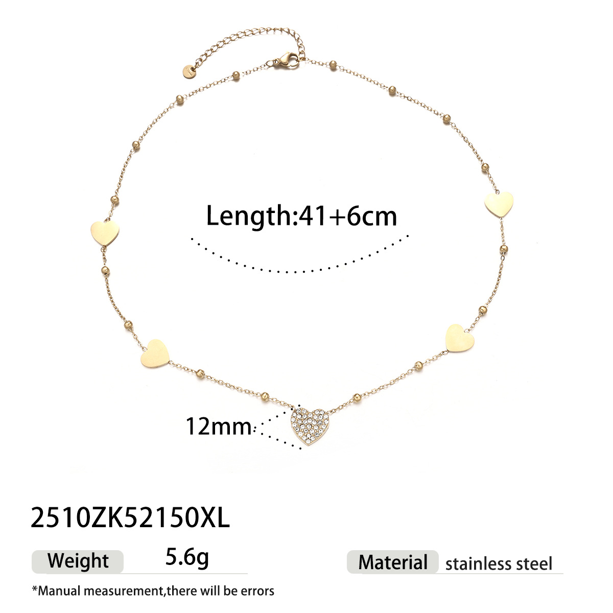 Collar de acero inoxidable para mujeres no se desvanece amor incrustado collar de zircon ligero lujo nicho ventas calientes transfronterizas image 7