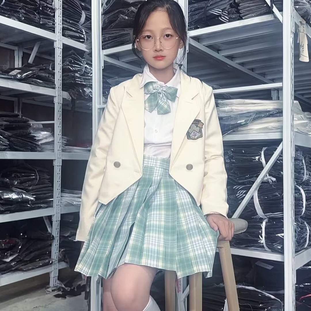 JK 유니폼 블레이저 가을 겨울 오리지널 대학 스타일 학교 공급 감각 작은 정장 격자 무늬 스커트 정장 일본 여성