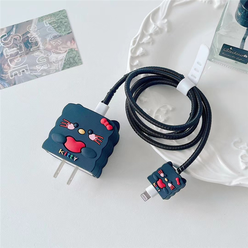 2023 nuevo cargador de dibujos animados cubierta protectora adecuada para Apple carga rápida cabeza 18/20W estándar europeo estándar americano aplicable