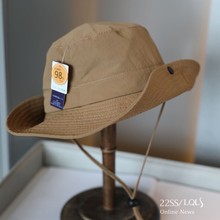 高阶泥石灰进口级防水登山帽女夏季休闲平顶牛仔帽男大檐防晒盆帽