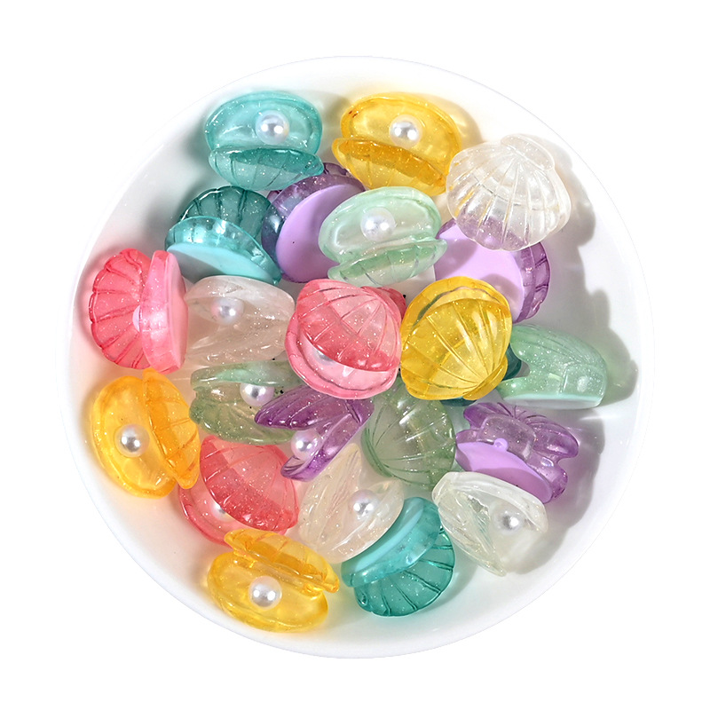 Resina artificial perla Shell agujero zapatos DIY accesorios horquilla DIY crema pegamento accesorios pequeños accesorios resina accesorios pequeños
