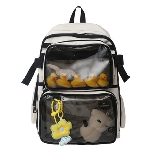 Pain Bag New Transparent Backpack Large Capacity Trendy Detachable Small Bag Casual Backpack College Student Schoolbag Baby Bag