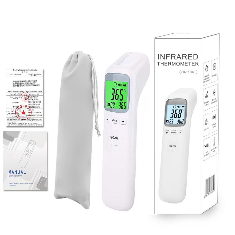 Non-Contact Infrared English Thermometer Gun Forehead Thermometer Exported to Europe, America and Vietnam Human Body Thermometer Ck-T1502