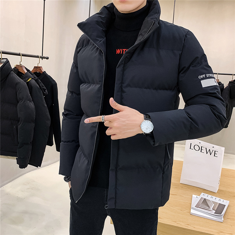 25冬季外套男棉服韩版潮流立领加厚保暖轻薄羽绒棉衣帅气短款棉袄|undefined