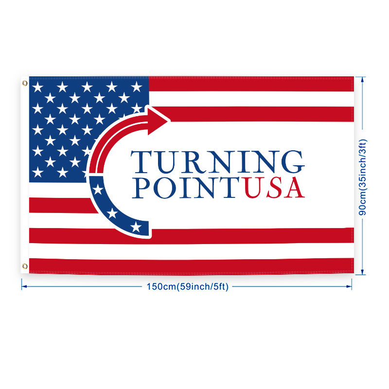 亚马逊跨境旗子定制Turning Point USA flag90*150美国转折点旗帜|undefined