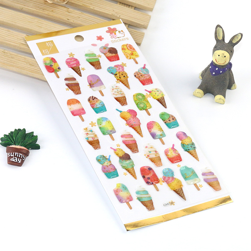 Suministro directo de fábrica japonés y coreano dorado fresco cristal epoxi pegatinas teléfono móvil pegatinas diario decorativo chica corazón mano cuenta pegatinas