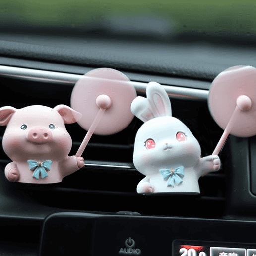 Aire acondicionado del automóvil salidas de aire decoraciones aromáticas dibujos animados lindo cerdo coche eléctrico consola adornos de perfume montados en el automóvil