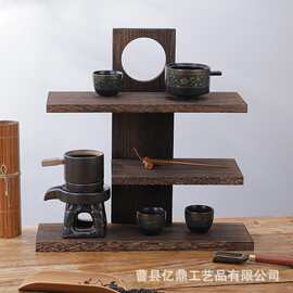 首饰架桌面实木多层茶架客厅茶具置物架摆件收纳简约茶杯架展示架