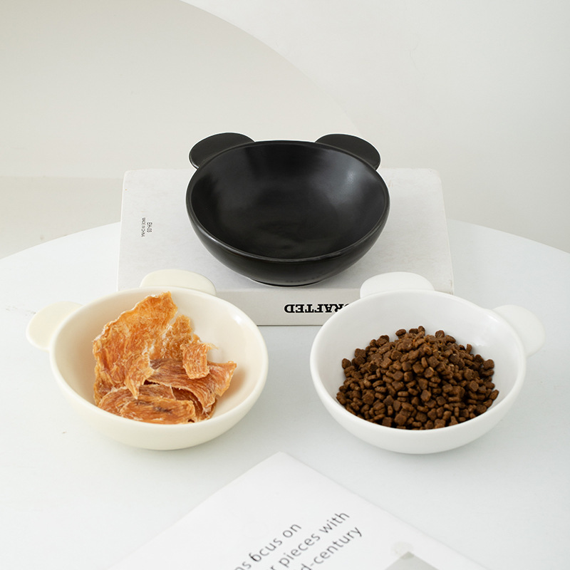 Shumen 크리 에이 티브 귀여운 고양이 음식 그릇 세라믹 애완 동물 그릇 안티 검은 턱 고양이 음식 그릇 개 그릇 개 그릇 애완 동물 용품