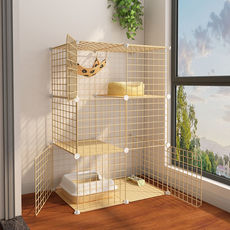猫笼笼子家用小型一层双层幼猫咪宠物用品大空间室内别墅猫窝舍