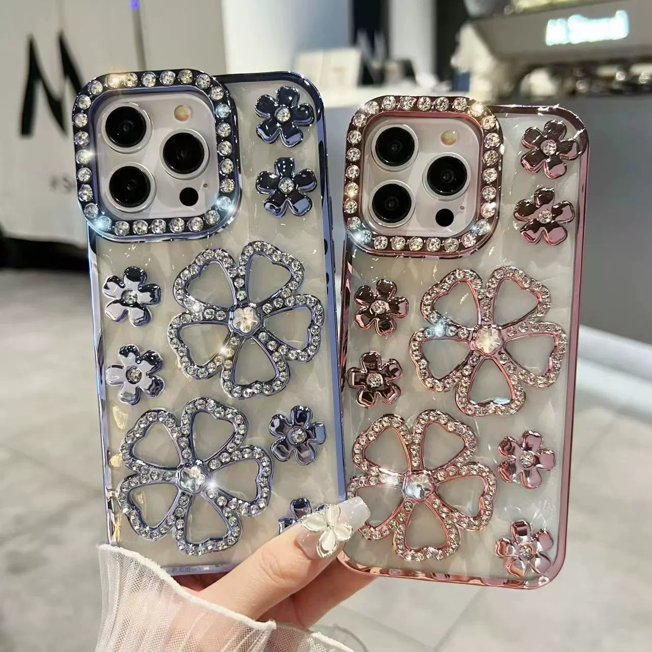 Apple, совместимый с iPhone 15, трёхмерный чехол для телефона, защитная сумка, защитный чехол, 15promax, с цветочным принтом, защита от падений