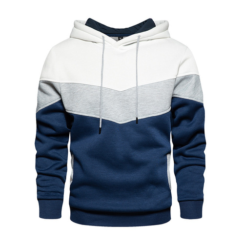 Men's Loose Hooded Sweatshirt with Plaid Design for Autumn and Winter