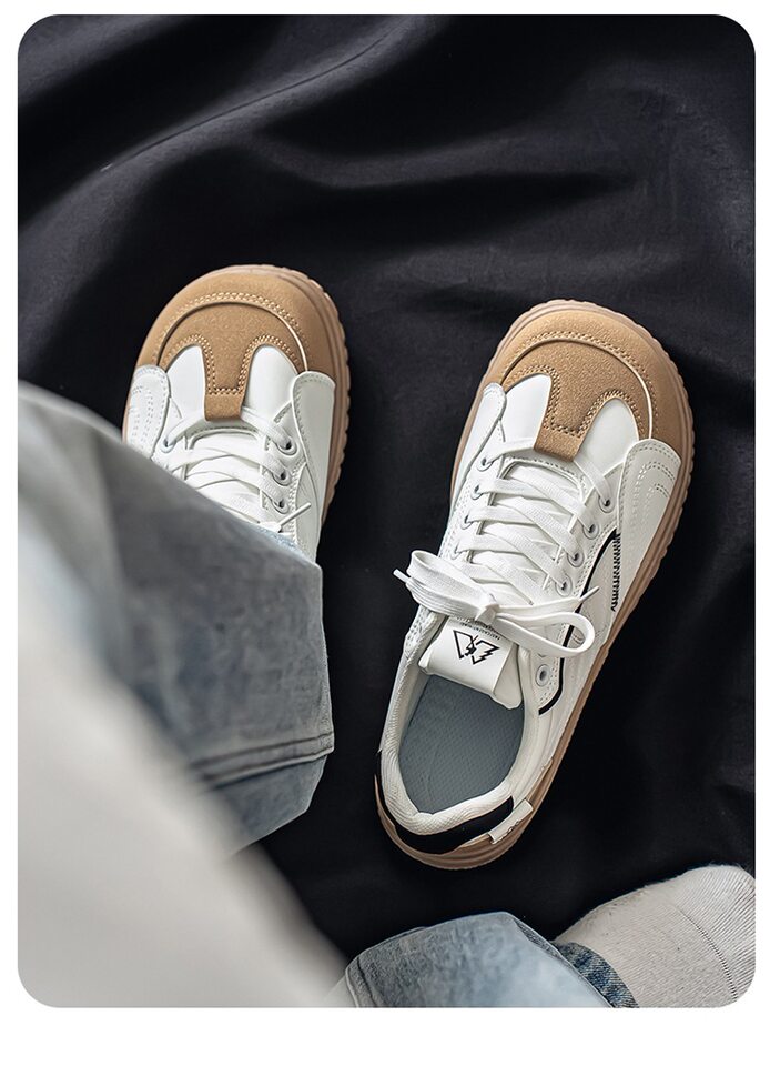 Giày sneaker nam cổ thấp mũi tròn rộng form Đức, đế bằng gót thấp 1–3 cm, dây buộc, phối màu trơn — Z8822 màu đỏ, Z8822 thẻ trắng, Z8822 thẻ đen chi tiết 6