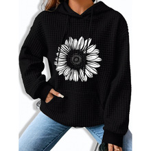A 32990 Sunflower print hoodie ���տ�ӡ����ñ���羳����