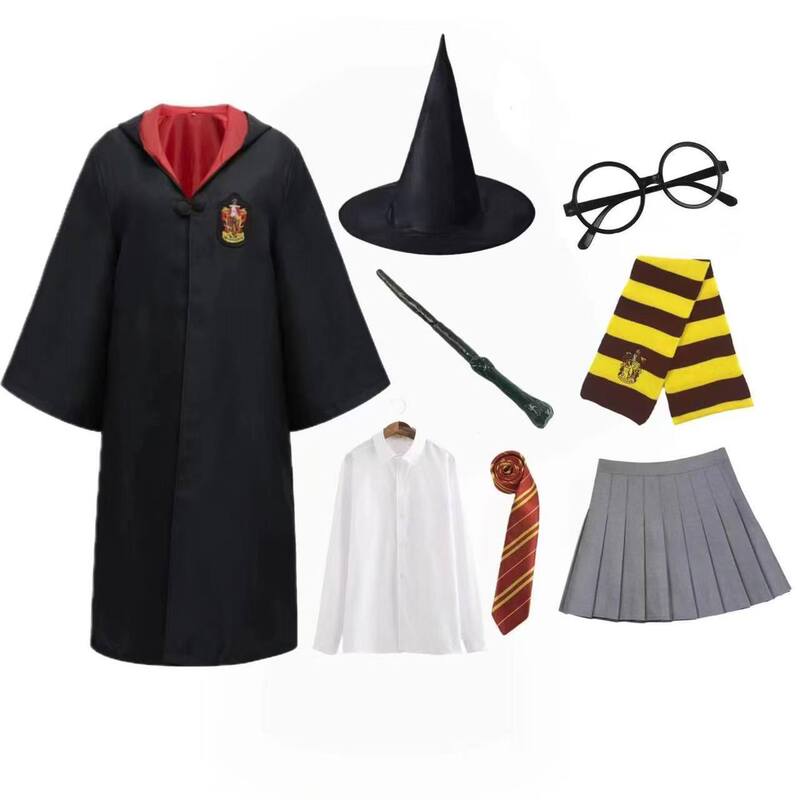 万圣节儿童服装哈利波特学院长袍cos服装魔法袍披风斗篷全套衣服|undefined