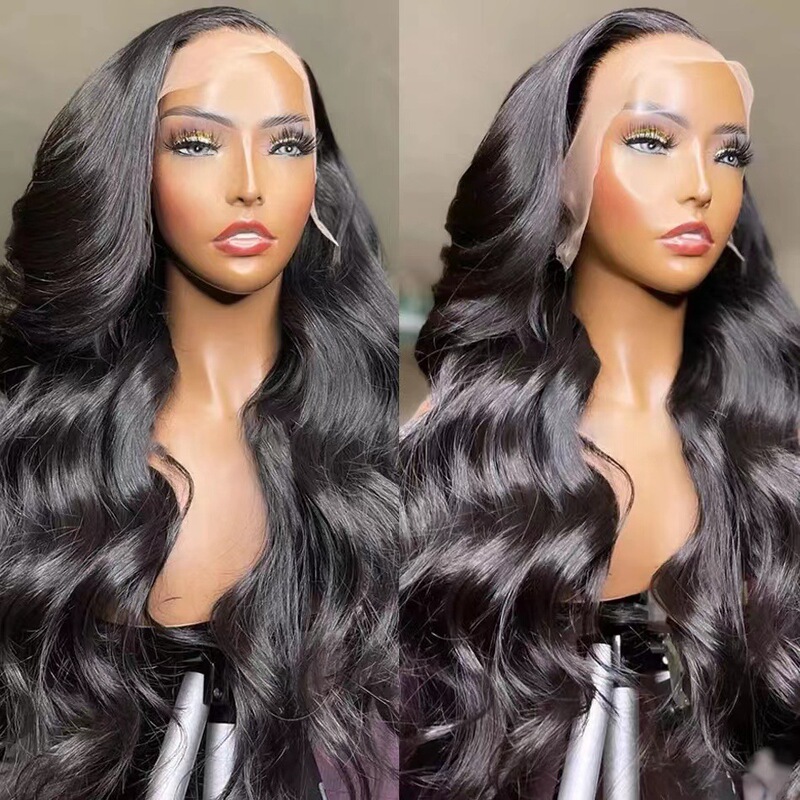 Front Lace Wig African New Wig Women's Long Curly Hair Big Wave Middle Parted Curly Hair Full Head Wig Ready for Sale