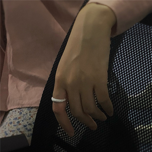 Silver White Sparkling Series S925 Sterling Silver Sparkling Sand Open Ring Women's Sparkling Bright Open Ring Wholesale