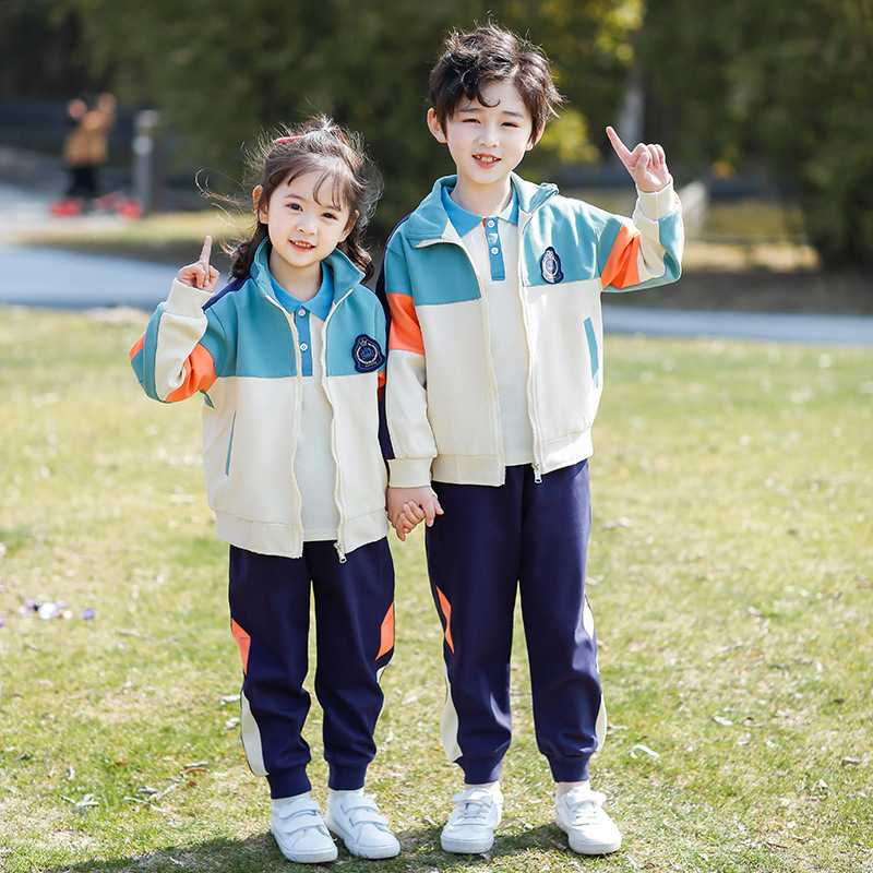 Preschool uniform spring and autumn set first grade class uniform three-piece set primary school uniform autumn set sports uniform