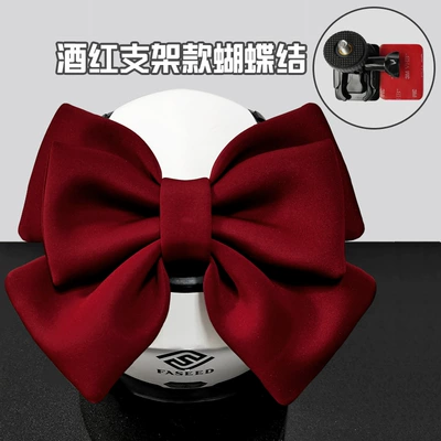 Bow on the Helmet, Motosiklet dəbilqələri - one-size-fits-all-burgundy-double-layer-luxury-bow-gopro-bracket