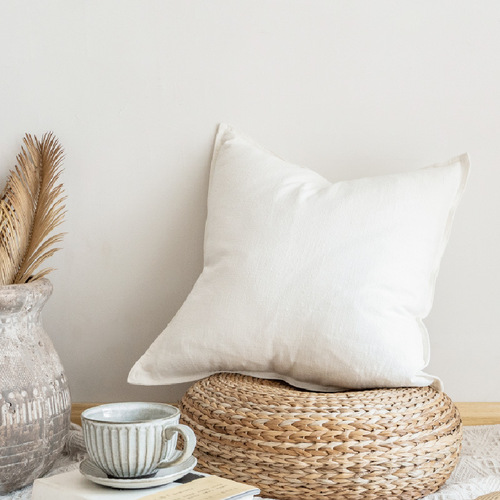 Japanese-style cross-border sofa pillow, high-end cushion, cotton and linen, simple, quiet style, tatami, lumbar support, bedside soft cushion