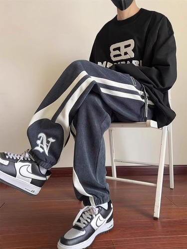 Men's Heavyweight Corduroy Pants Men's Autumn/Winter Utility Pants Streetwear Fashion Versatile Loose Slip-On Casual Brand Pants