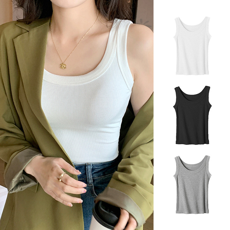 Craftsman-Made Cross-Border Ribbed Camisole for Women, 2025 Summer New Thin Breathable Inner Wear, Slim Fit and Flattering Base Layer