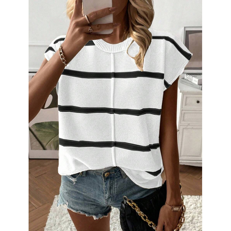 Comercio exterior nuevo cross-border Knitwear casual cuello redondo suelto hombro sin mangas