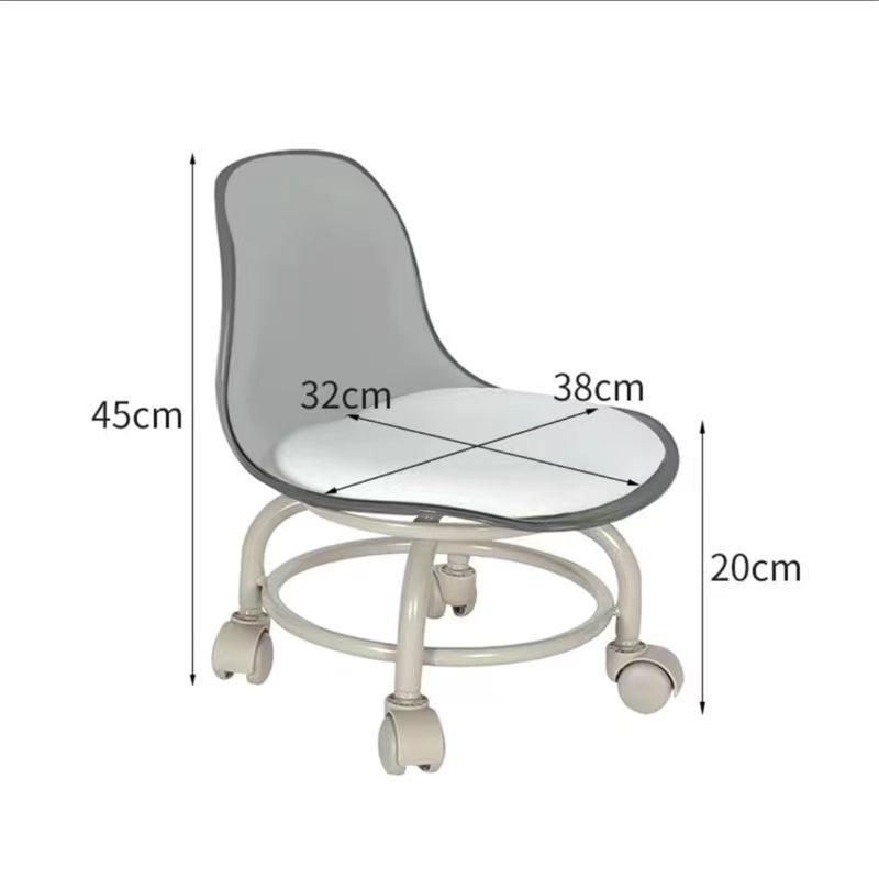 Taburete doméstico pequeño respaldo de ruedas universales banco suave con ruedas red sofá infantil mesa de té silla pequeña polea taburete bajo