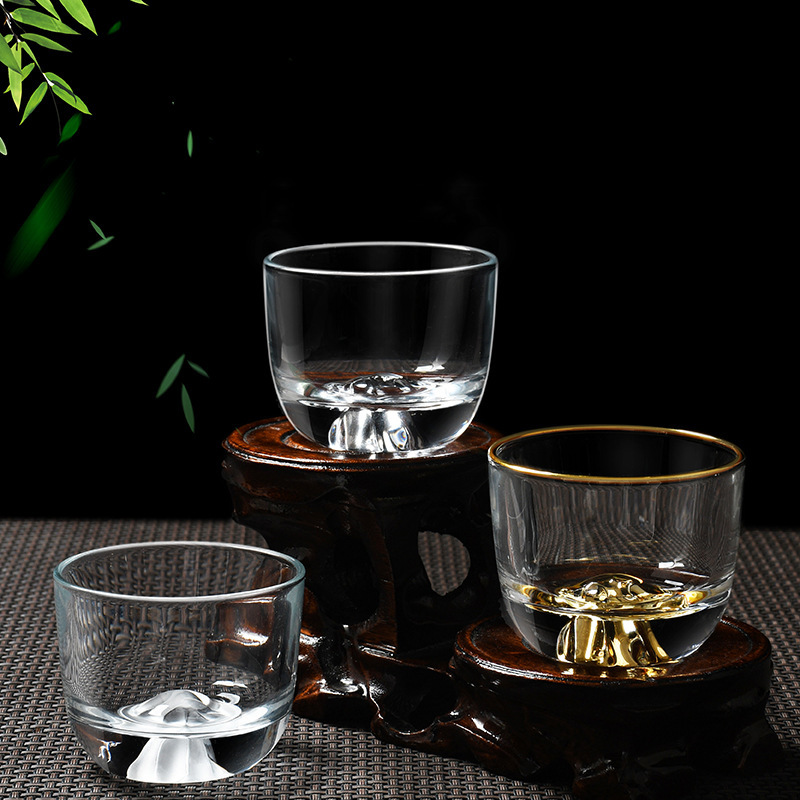 日式藏金杯玻璃功夫小茶杯家用主人品茗杯高端茶具批发茶杯