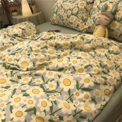Pastoral wind Four piece suit American style Countryside Broken flowers The bed Freehand Quilt cover sheet Single student dormitory Three