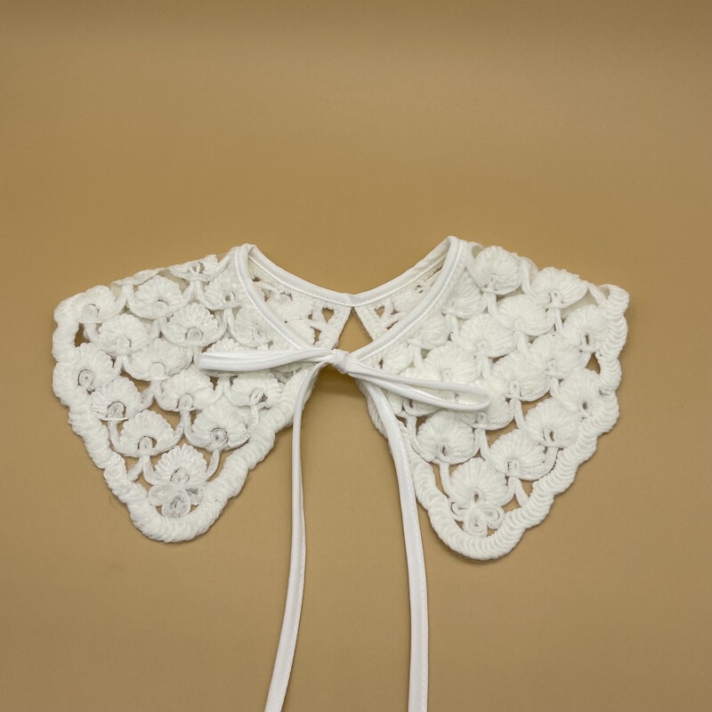 Wool woven woven collar symmetrical collar sweater decoration children's clothing collar flower winter sweater suit foreign trade accessories