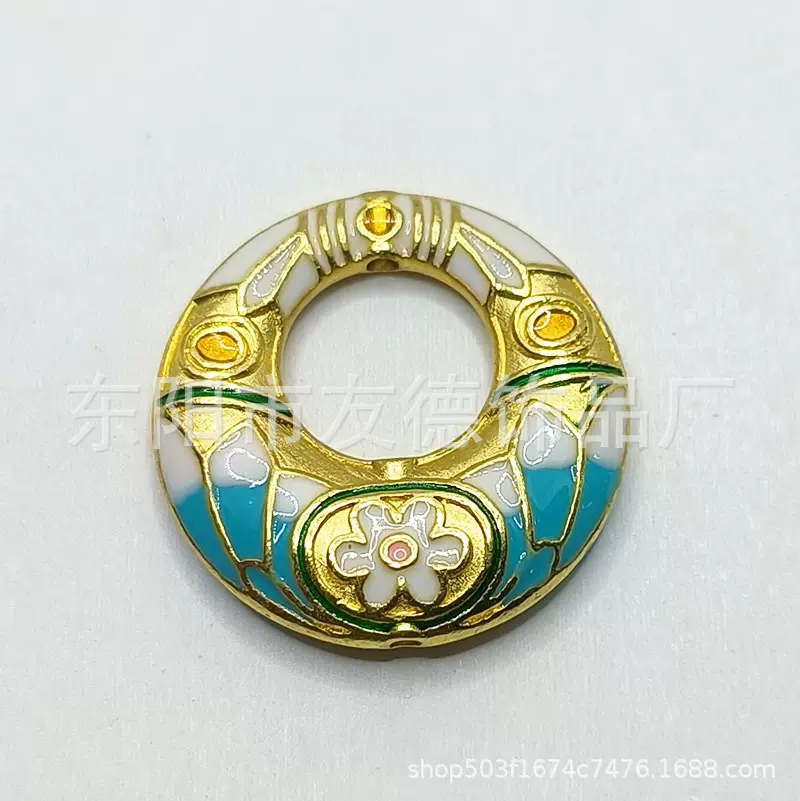 车挂流苏香囊钥匙扣合金金属配件滴油荷花圆形珠子古装腰佩挂饰