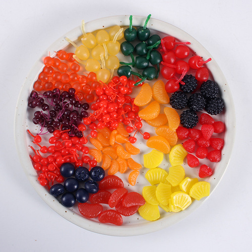 Simulation mini strawberry blueberry cherry grape accessories mini food play DIY handmade dessert cake decoration materials