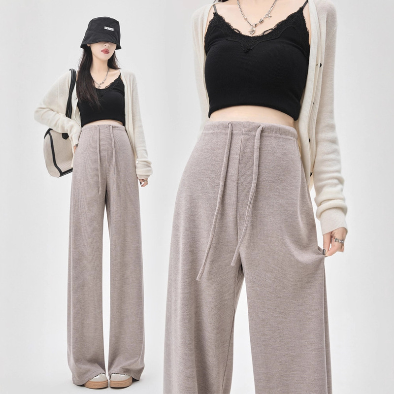 Maternity Wear Winter Outerwear, Wide-Leg Pants That Don'T Squeeze the Belly, Loose Fit for Early Pregnancy, 2025 New Autumn Style, Fleece-Lined Cotton Pants Wholesale